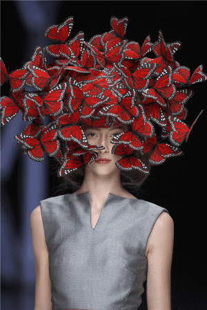 Butterfly-headdress-Philip-Treacy-for-Alexander-McQueen-La-Dame-Bleu-Spring-Summer-copyright-Anthea-Sims