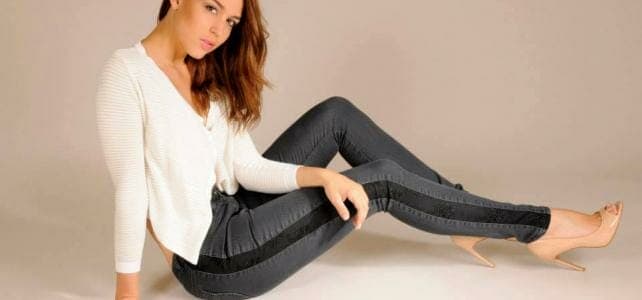 Bei Kathrin Ebel vereinen sich Jeans und Tüllspitze der Modespitze Plauen zu einer wunderbaren Kombination.