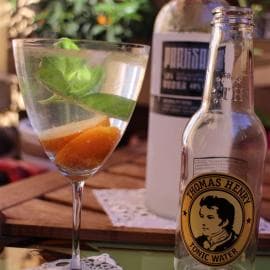 Cocktail Wodka-Tonic mit Kumquat