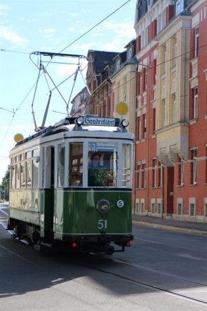 historische Straßenbahn in Plauen